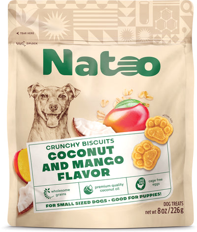 Natoo Crunchy Dog Biscuits Coconut & Mango 8 oz 850039634017