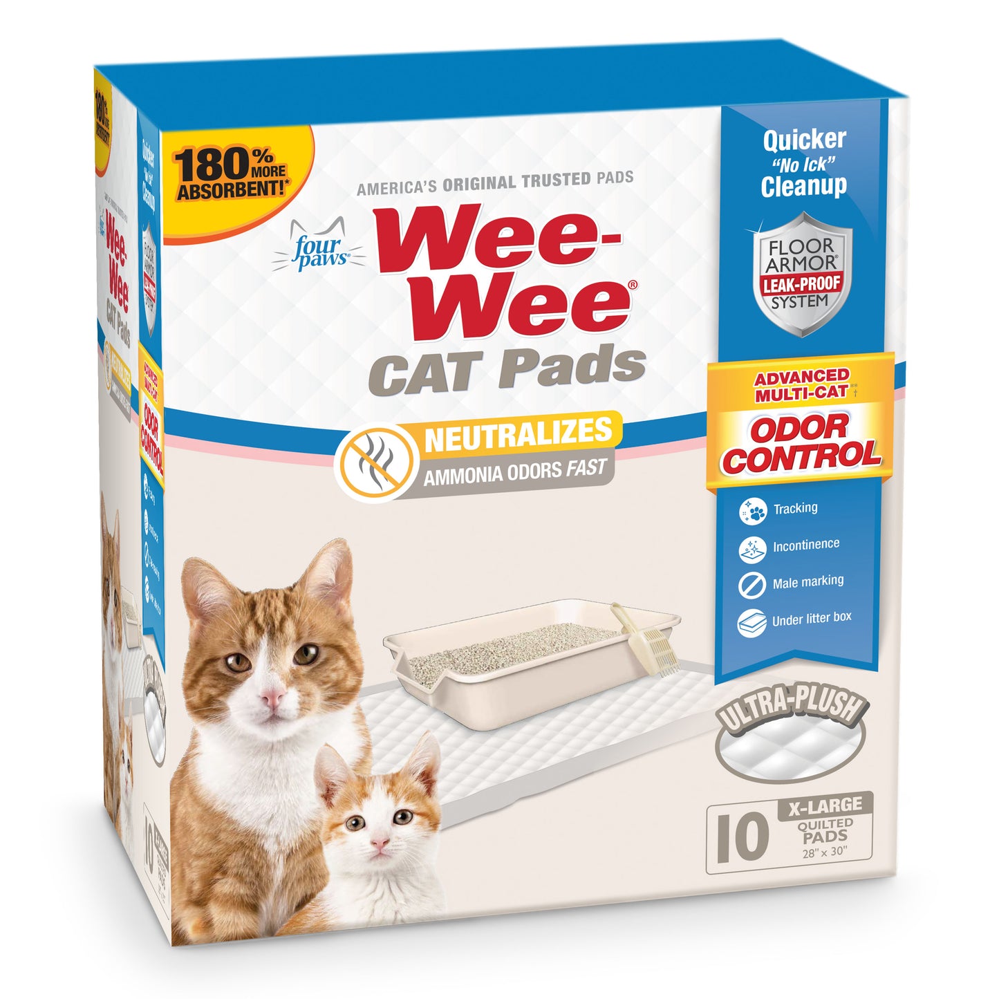 Four Paws Wee-Wee Cat Pads Unscented 28 in X 30 in (10 ct) 045663976880