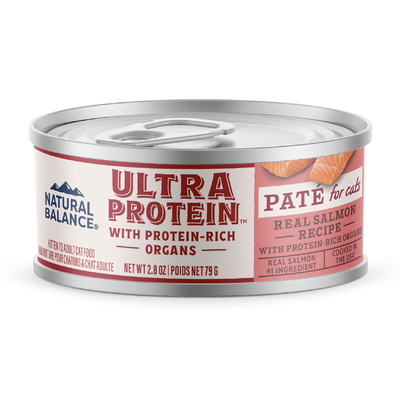 Natural Balance Pet Foods Ultra Protein Pate Canned Cat Food Salmon 24ea/2.8 oz 723633006996