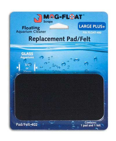 Mag - Float Replacement Pad/Felt Floating Magnet Cleaner for Glass Aquariums Black LG + - Aquarium