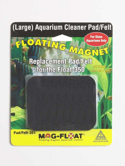 Mag - Float Replacement Pad/Felt Floating Magnet Cleaner for Glass Aquariums Black LG - Aquarium
