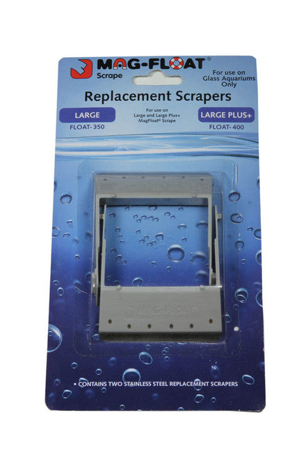 Mag - Float Replacement Scrapers for Glass Aquariums Grey/White LG/LG + 2pk - Aquarium