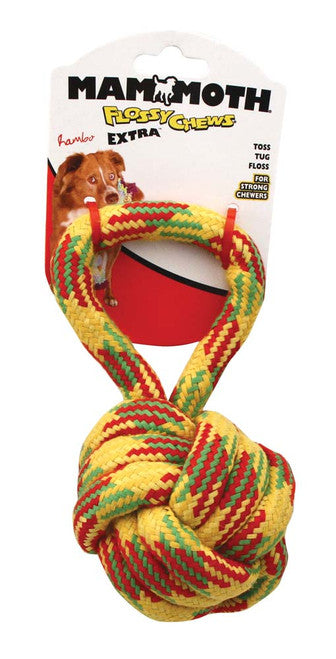Mammoth EXTRA Monkey Fist With Handle Dog Toy Multi - Color 3.5in MD