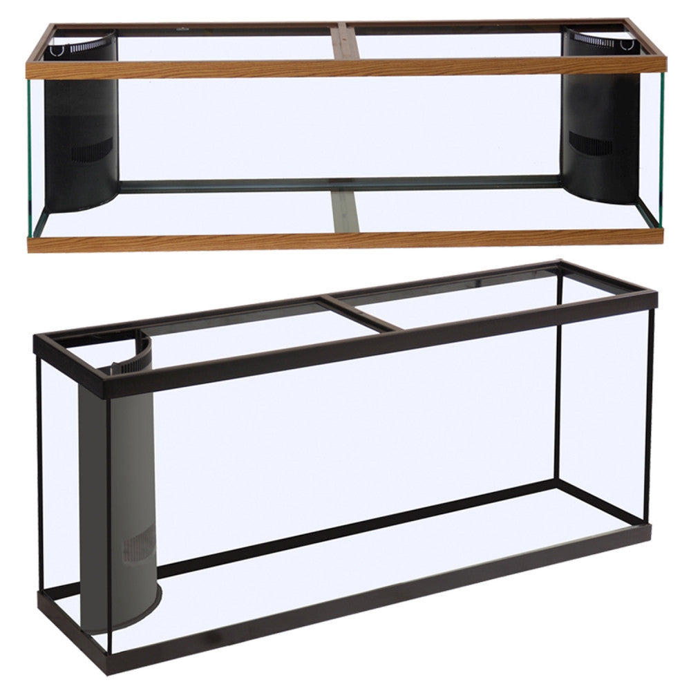 Marineland Corner-Flo Rectangular Aquarium Black, Clear 75 gal 48x18x21 in