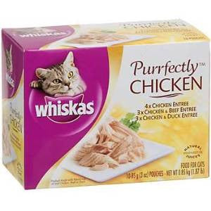 Mars Whiskas Purrfect Chicken Variety 4-10/3Z Cans {L-1}798432 023100280011