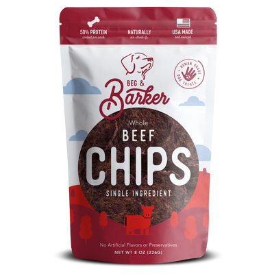 Beg & Barker Beef Heart Chips Dog Treats 8 oz 850015093388