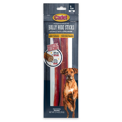 Cadet Bully Hide Sticks All-Natural Dog Chews Bully Stick Large (2 ct) 768303705229