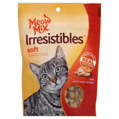 Meow-Mix Irresistibles Soft Cat Treats White Meat Chicken 3oz