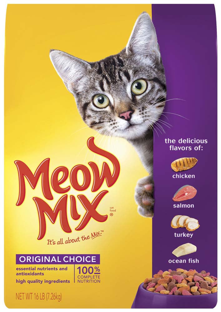 Meow-Mix Original Choice Dry Cat Food Chicken, Turkey, Salmon & Ocean Fish 16lb