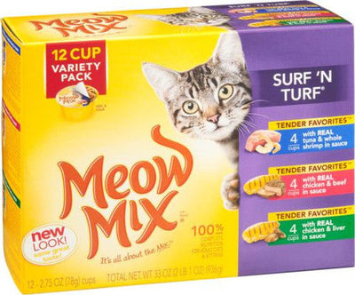 Meow Mix Tndr Fav Sfd Vrty 4 - 12pck {l - 1} C= 799599 - Cat