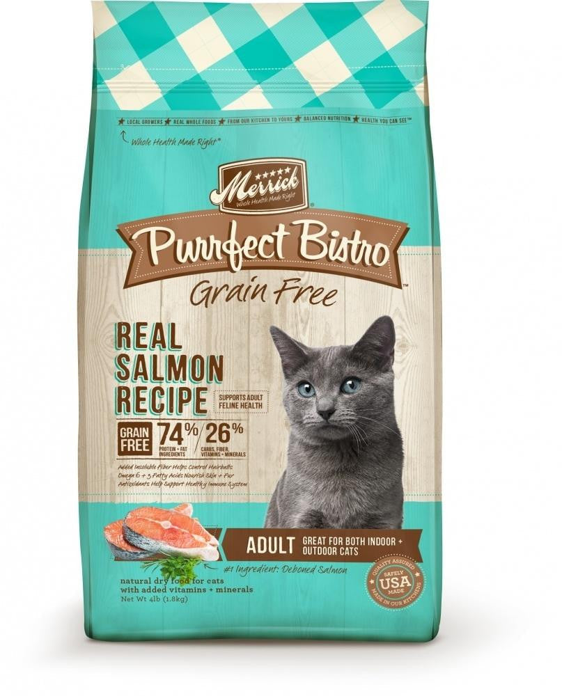 Merrick Purrfect Bistro Grain Free Real Salmon Recipe Dry Cat Food-12-lb-{L-1x} 022808383123