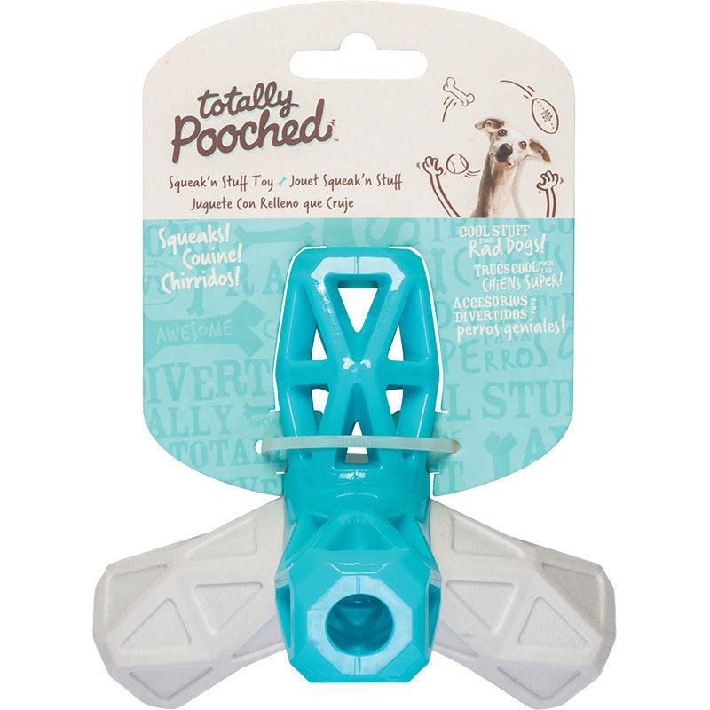 Messy Mutts Totally Dog Squeak N Stuff Grey Teal 628043606838