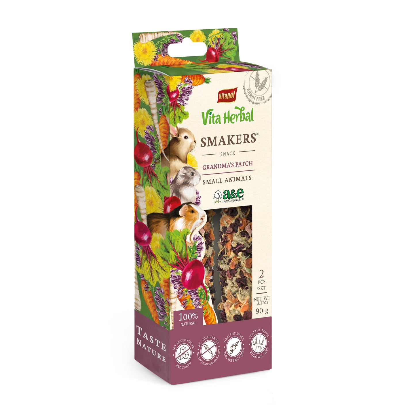 A & E Cages Vitapol Vita Herbal Smakers Grandma's Patch Small Animal Treat 2 pk 644472006247
