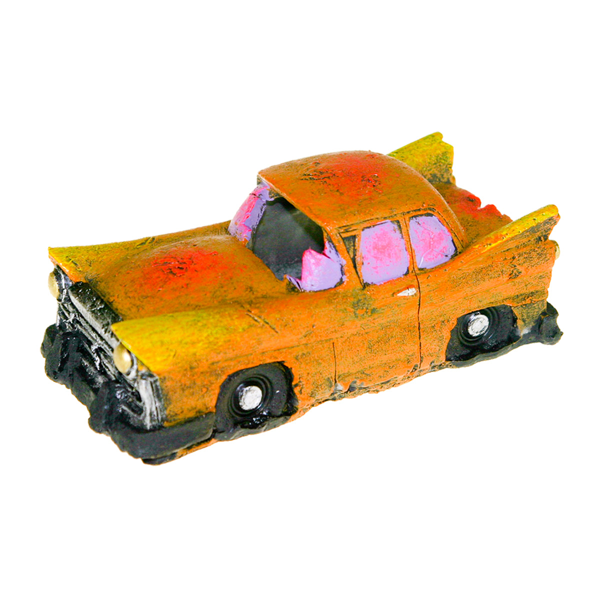 Blue Ribbon Pet Products Sunken Car Wreck Ornament Orange 030157020514