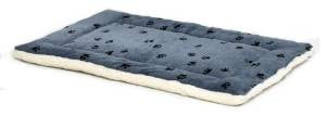Midwest lb40248FVBLS Quiet Time Reversible Floor Bed 46X29 Blue/Black Paw Print {L + 1} 277656 - Dog