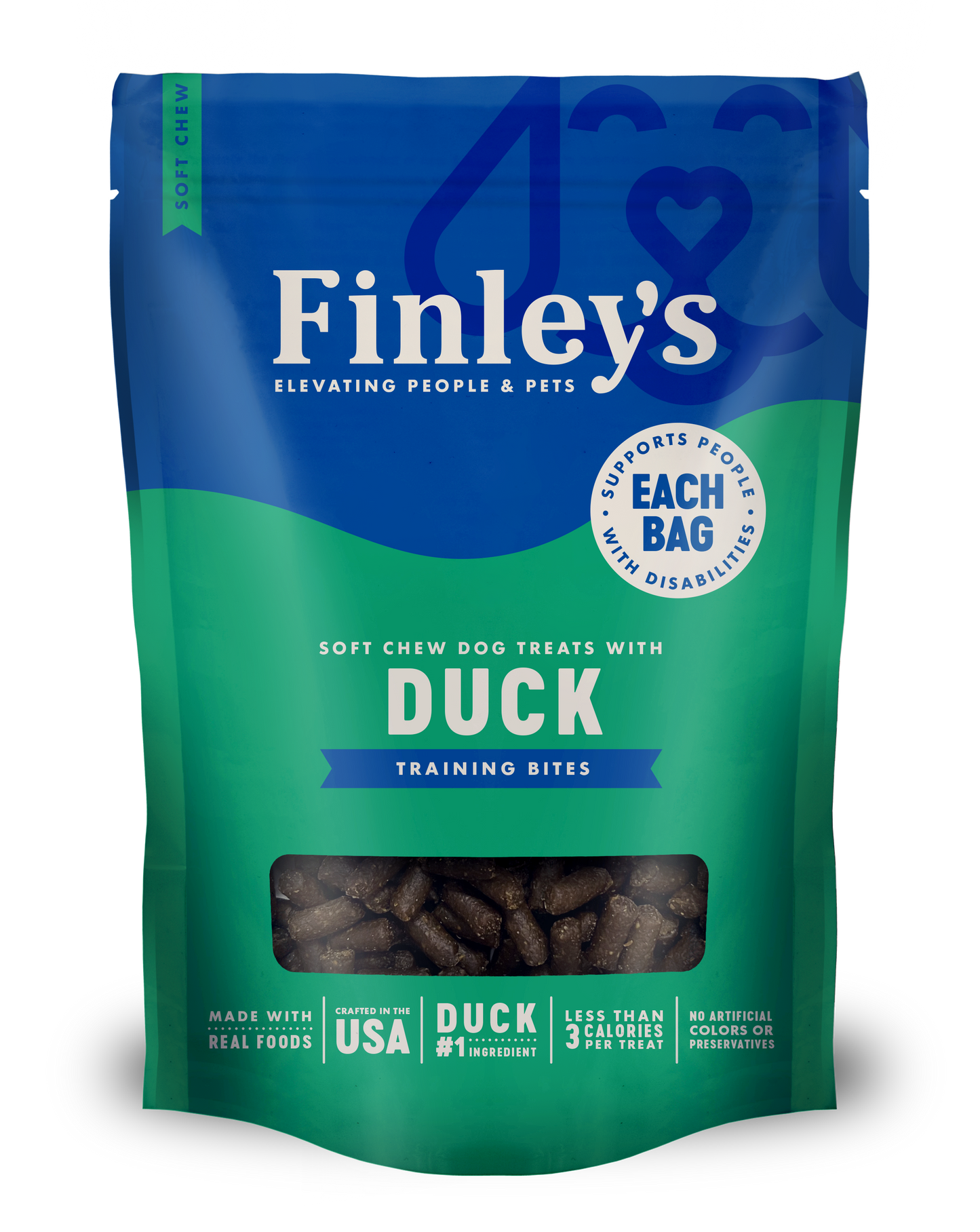 Finley's Barkery Soft Chew Trainer Bites Dog Treats Duck 6 oz 850012757306