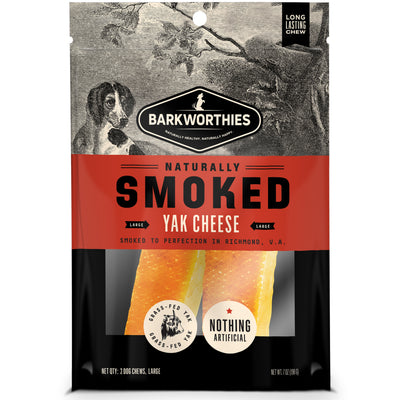 Barkworthies Smoked Yak Cheese Dog Treat Large/2 ct 840139130700