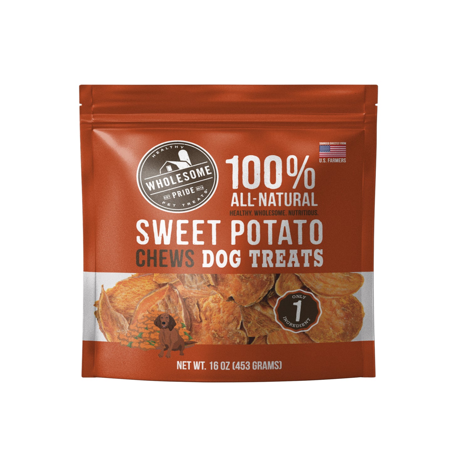 Outward Hound Wholesome Pride Sweet Potato Chew Dog Treats 16 oz 700603682770