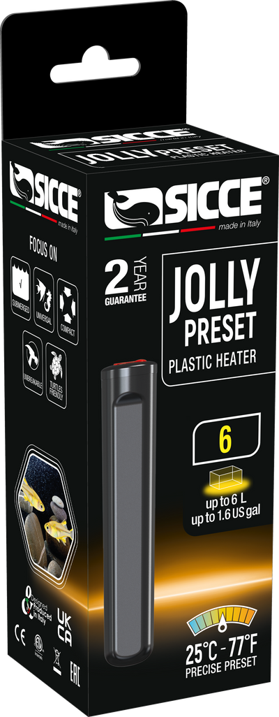 Sicce Jolly Preset Submersible Plastic Heater 6 W 8011469977101