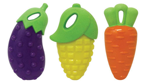 Multipet Harvesters Rubber Dog Toy Vegetables Assorted 5