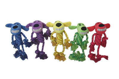 Multipet Loofa Dog Toy w/ Rope Body Assorted 11
