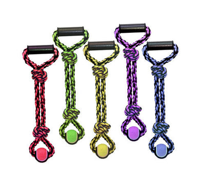 Multipet Nuts for Knots 2 - Knot Rope Tug Dog Toy With Tennis Ball Assorted 20