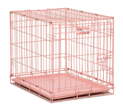MidWest Homes for Pets Single Door Icrate Dog Crate Pink 24Inx18Inx19 in 027773016168