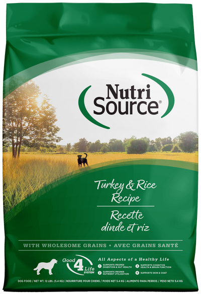 NutriSource Dry Dog Food Turkey & Rice 12 lb 073893271079