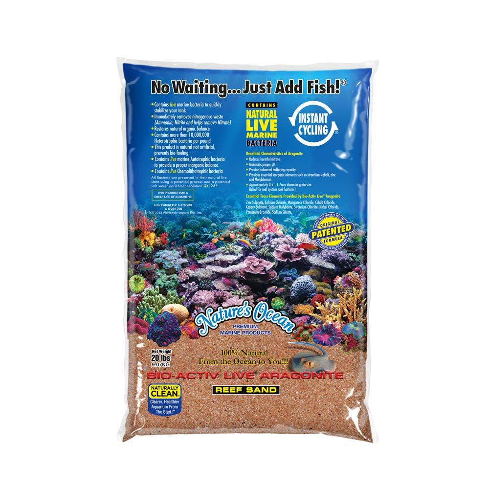 Nature's Ocean Bio-Activ Live Aragonite Australian Live Sand 2/20 lb