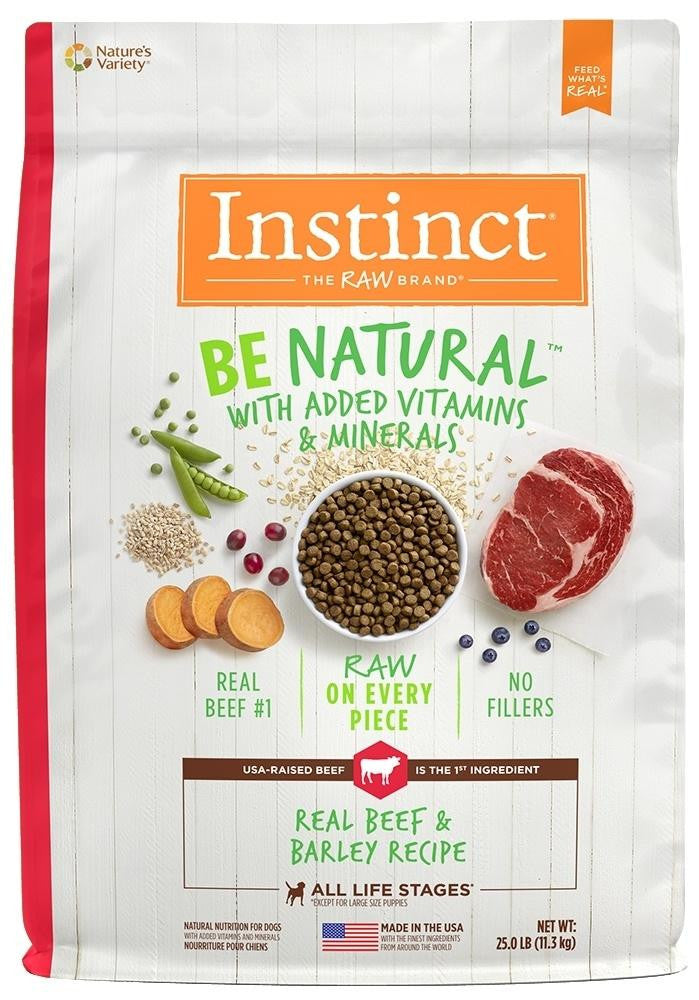 Nature's Variety Instinct Be Natural Beef & Barley Recipe Dry Dog Food-25-lb-{L+1} 769949652854