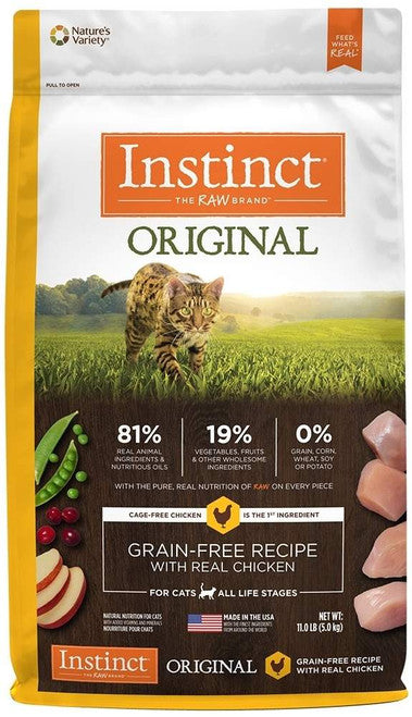 Natureās Variety Instinct Original Grain Free Recipe With Real Chicken Natural Dry Cat Food - 11 - lb - {L - 1}