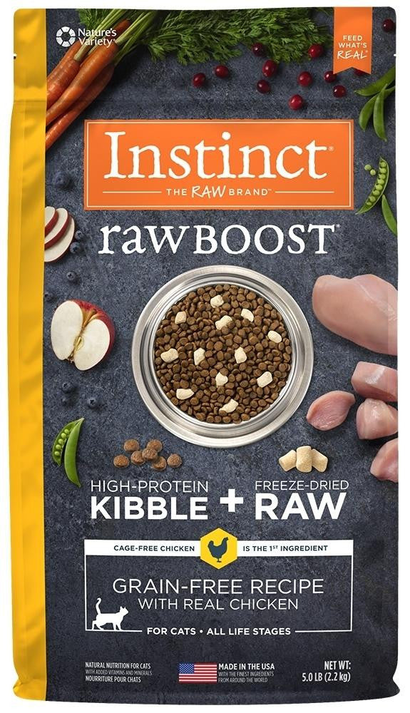 Instinct Raw Boost Grain Free Recipe with Real Chicken Dry Cat Food 10lb