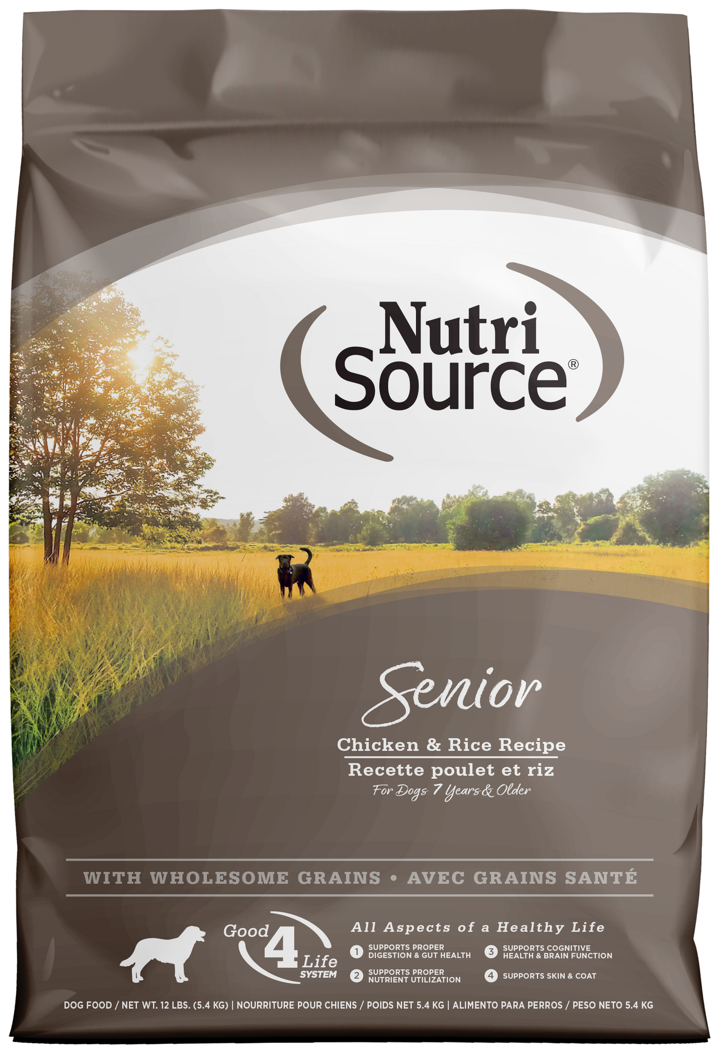 NutriSource Senior Dry Dog Food Chicken & Rice 12 lb 073893265047