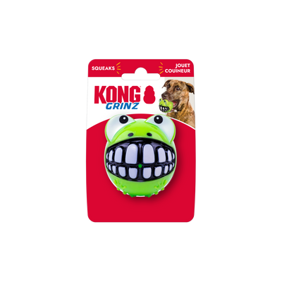 KONG Grinz Frog Dog Toy Green Medium 035585492124