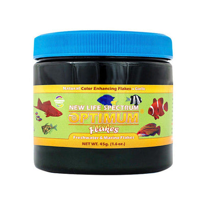 New Life Spectrum Optimum Flakes Fish Food 1.6 oz - Aquarium