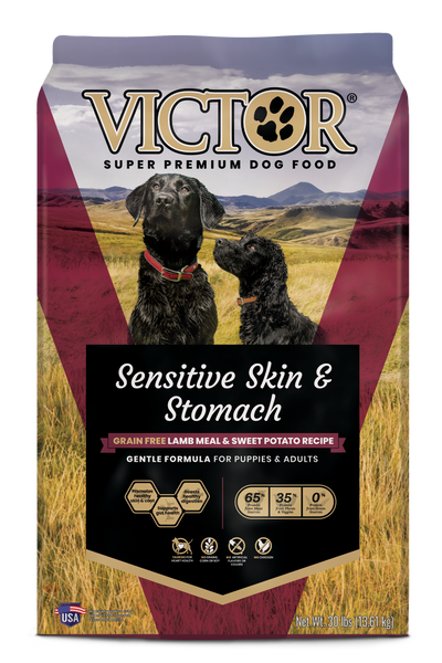 Victor Super Premium Dog Food Sensitive Skin & Stomach Grain Free Lamb & Sweet Potato 30 lb 899944446353