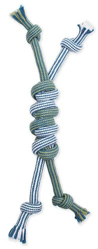 Mammoth Pet Products Flossy Chews Extra Double Rope Monkey Fist Bar Dog Toy Small, 12 in 746772252208