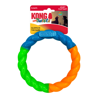 KONG Twistz High-Viz Ring Dog Toy Assorted Color Small 035585529264