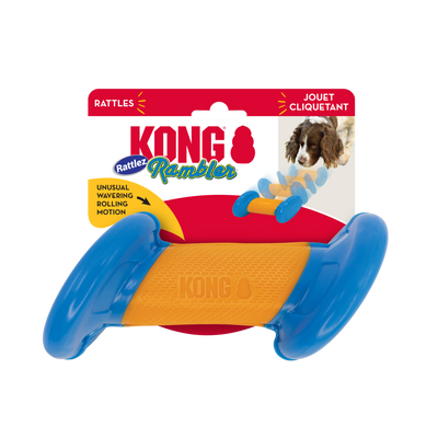 KONG Rambler Rattlez Dog Toy Dumbbell Large 035585503806
