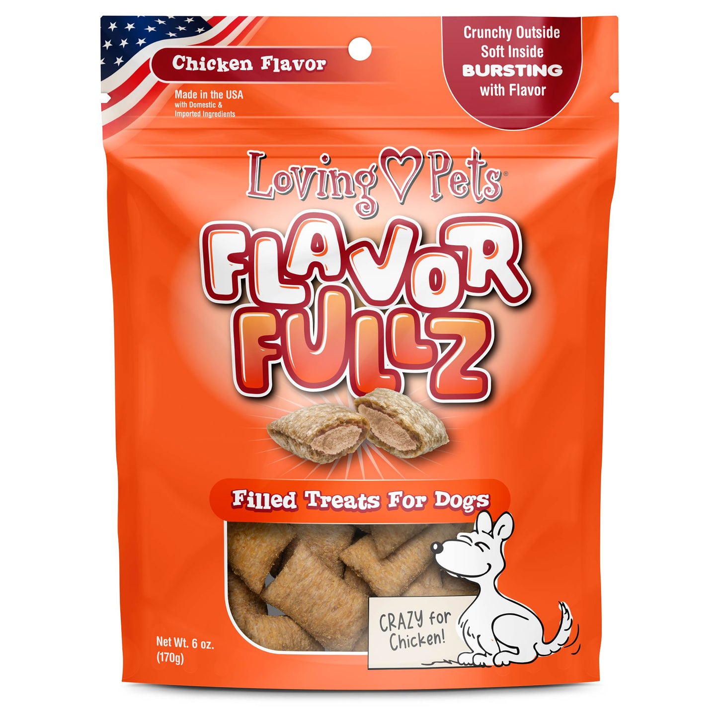 Loving Pets Flavorfullz Filled Dog Treats Chicken 6 oz 842982052307