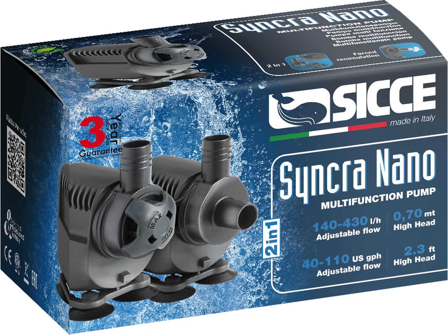 Sicce SYNCRA SILEN NANO Pump - 110 GPH 8011469959251