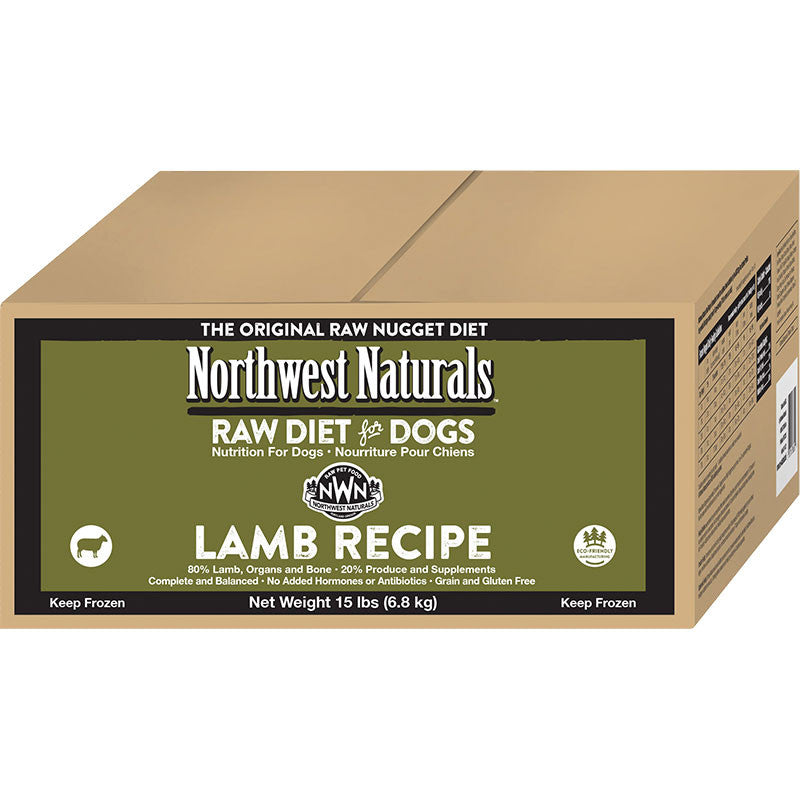 Northwest Naturals Dog Frozen Nuggets Lamb Bulk 15lb 087316386547