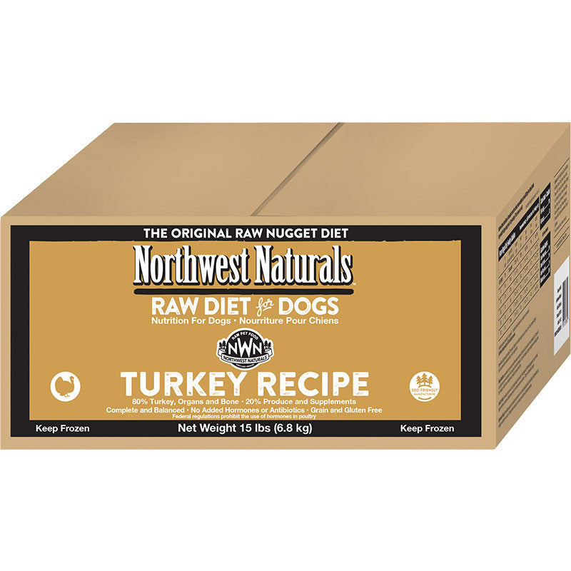 Northwest Naturals Dog Frozen Nuggets Turkey Bulk 15lb 087316386523