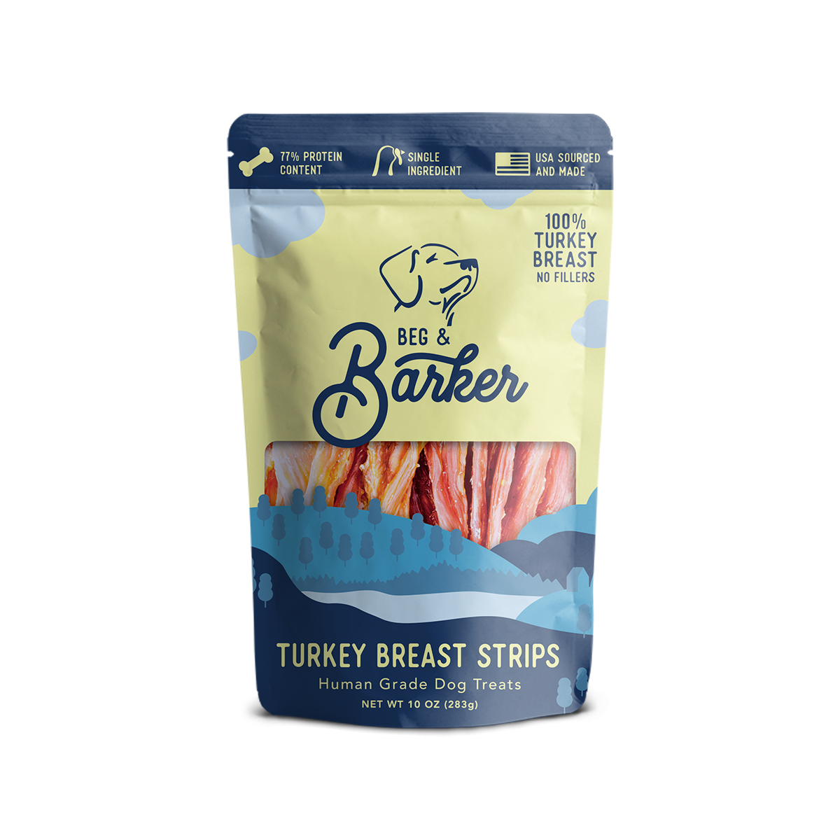 Beg & Barker Turkey Breast Strip Dog Treats 10 oz 850025546003