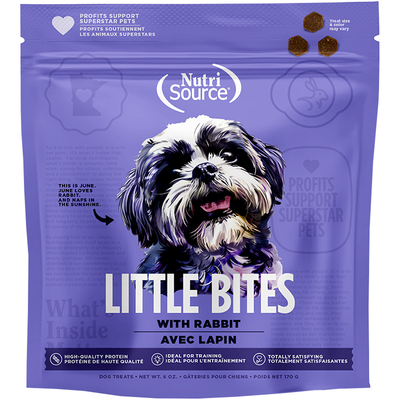 NUTRISOURCE DOG LITTLE BITES RABBIT 6OZ {L+1x} 131050