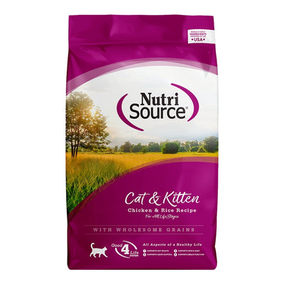 NUTRISOURCE CAT ADULT & KITTEN CHICKEN RICE 4LB