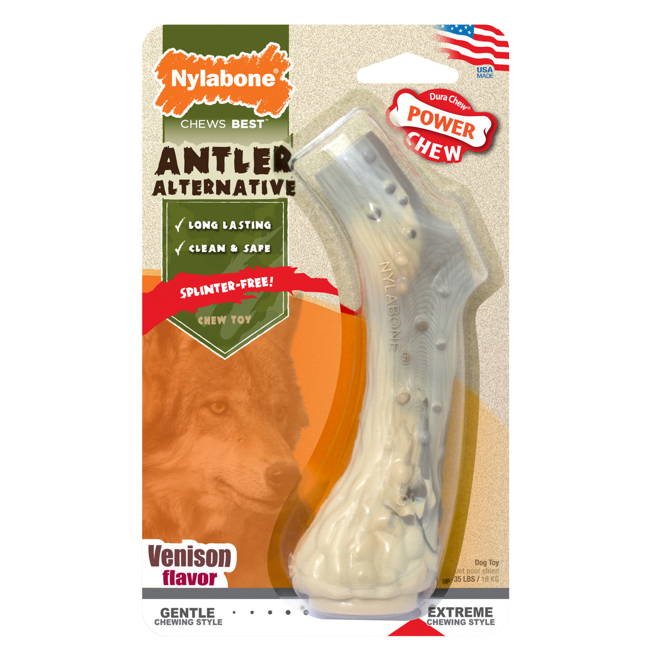 Nylabone Dura Chew Nylon Antler Medium 181288 018214833673 Pets Warehouse