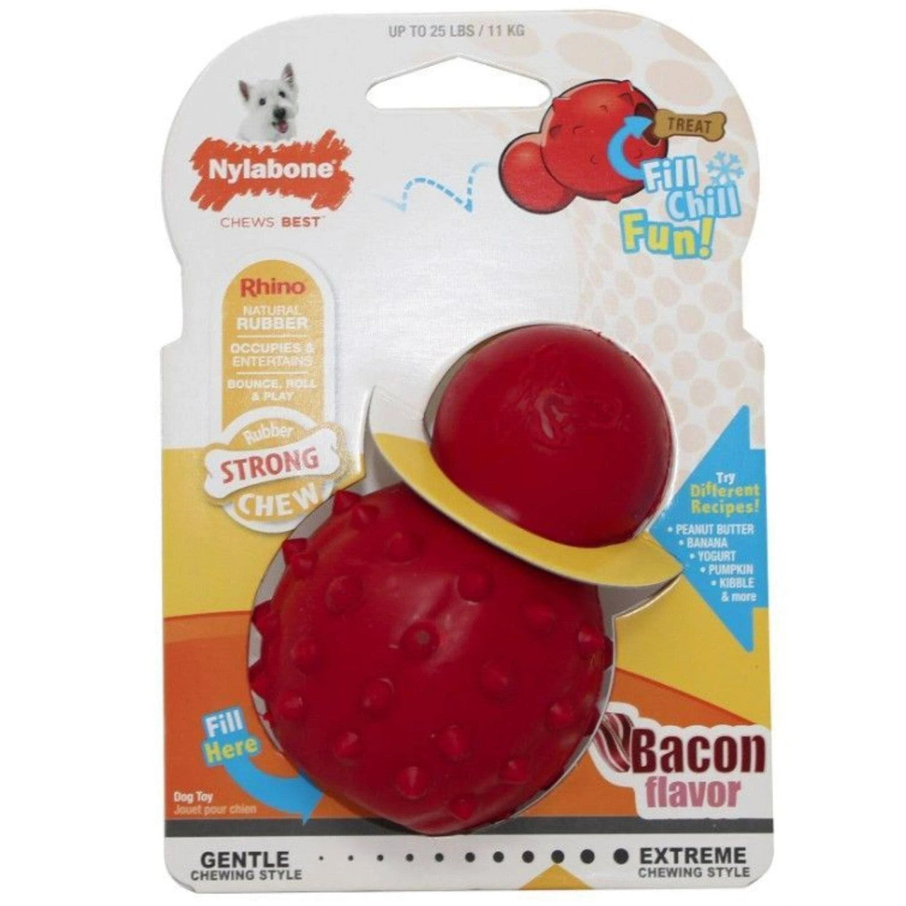 Nylabone chew Rhino Stuffable bacon Sm 018214846543
