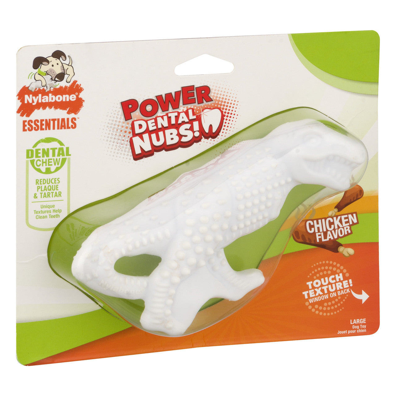 Nylabone Essentials Chicken Flavored Dental Dog Chew Toy Large White