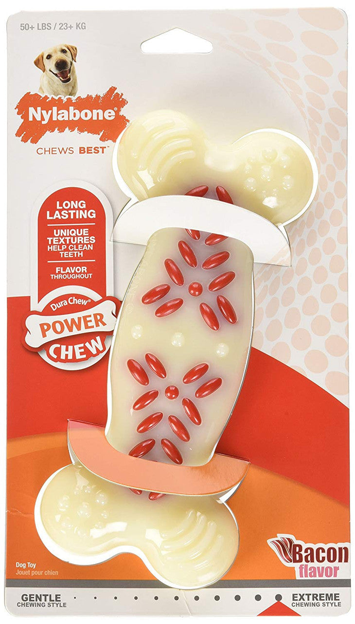 Nylabone Power Chew Action Ridges Chew Toy Bacon X-Large/Souper (1 Count)